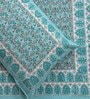 Blue Cotton Traditional King Bedsheet with 2 Pillow Covers
