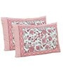 Turquoise & Red Floral 144 TC Cotton King Bedsheet and 2 Pillow Cover