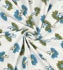 Turquoise Floral 144 TC Cotton King Bedsheet and 2 Pillow Cover