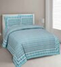 Blue Cotton Traditional King Bedsheet with 2 Pillow Covers