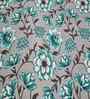 Turquoise Floral 180 TC Cotton  King Sized Bedsheet with 2 Pillow Covers