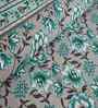 Turquoise Floral 180 TC Cotton  King Sized Bedsheet with 2 Pillow Covers