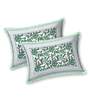 Turquoise Floral 180 TC Cotton King Size Bedsheet With 2 Pillow Cover