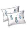 Turquoise Floral 180 TC Cotton King Size Bedsheet With 2 Pillow Cover
