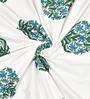 Turquoise Floral 180 TC Cotton King Size Bedsheet With 2 Pillow Cover