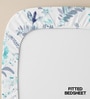 Turquoise Floral 200 TC Cotton King Sized Fitted Bedsheet with 2 Pillow Covers
