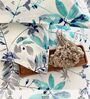 Turquoise Floral 200 TC Cotton Single Bedsheet with 1 Pillow Cover
