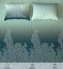 Turquoise Floral 300 TC Cotton King Sized Bedsheet with 2 Pillow Covers