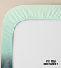 Turquoise Floral 300 TC Cotton King Sized Fitted Bedsheet with 2 Pillow Covers