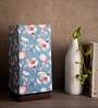 Turquoise Floral Multicolor Canvas Shade Table Lamp with Brown Base