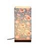 Turquoise Floral Multicolor Canvas Shade Table Lamp with Brown Base