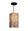 Turquoise Floral Multicolor Fabric Single Hanging Light