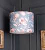 Turquoise Floral Round Multicolor Fabric Single Hanging Light