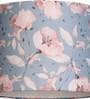 Turquoise Floral Round Multicolor Fabric Single Hanging Light