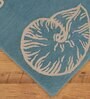 Turquoise Floral Wool Blend 5' X 7' Hand Tufted Carpet