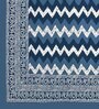 Navy Blue Abstract 120 TC Cotton Queen Sized Bedsheet with 2 Pillow Cover