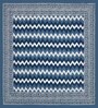 Navy Blue Abstract 120 TC Cotton Queen Sized Bedsheet with 2 Pillow Cover