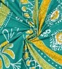 Turquoise Traditional 120 TC Cotton Queen Sized Bedsheet with 2 Pillow Cover