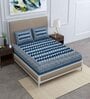 Navy Blue Abstract 120 TC Cotton Queen Sized Bedsheet with 2 Pillow Cover