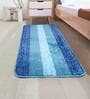Turquoise Microfibre 39 x 20 Inches Machine Made Floor Runner