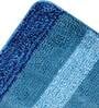 Turquoise Microfibre 39 x 20 Inches Machine Made Floor Runner