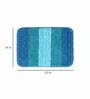 Blue Geometric Microfibre 20x14 Inches AntiSkid Bath Mat (Set of 2)