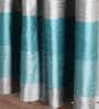 Turquoise Polyester Striped 5 Ft Blackout Eyelet 2 Window Curtains