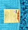 Blue Solid Cotton 35x35 Inches AntiSkid Bath Mat