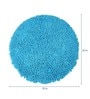 Blue Solid Cotton 35x35 Inches AntiSkid Bath Mat