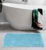 Turquoise Solid Cotton AntiSkid Bathmat