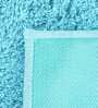 Turquoise Solid Cotton AntiSkid Bathmat