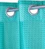 Turquoise Blue Solid Tissue 9 Ft Sheer Eyelet Door Curtains (Set of 2)