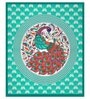 Turquoise Traditional 120 TC Cotton Queen Sized Bedsheet with 2 Pillow Cover