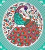 Turquoise Traditional 120 TC Cotton Queen Sized Bedsheet with 2 Pillow Cover