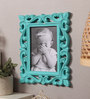 Turquoise Wooden Handcrafted Vertical Wall Hanging Photo Frame