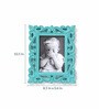 Turquoise Wooden Handcrafted Vertical Wall Hanging Photo Frame