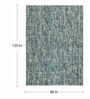 Turquoise Wool Abstract 10' x 8' Hand Woven Carpet