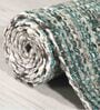 Turquoise Wool Abstract 12' x 9' Hand Woven Carpet