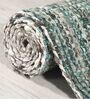 Turquoise Wool Abstract 9' x 6' Hand Woven Carpet