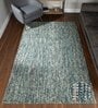 Turquoise Wool Abstract 9' x 6' Hand Woven Carpet