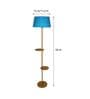 Felicity Turqouise Cotton Shade Shelf Floor Lamp With Metal Base