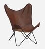 Turre Leather Full Back Lounge Chair In Natural Finish