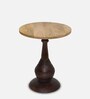 Tuscan Solid Wood End Table in Natural & Walnut Finish