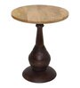 Tuscan Solid Wood End Table in Natural & Walnut Finish