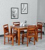 Vosges Sheesham Wood 4 Seater Dining Set In Natural Teak Finish