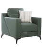 Tuscon Half Leather 1 Seater Sofa in Exotica forest Green colour