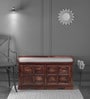 Tuskar Sheesham Wood Shoe Rack with Seating in Walnut Finish
