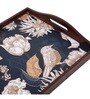 Tutsi Bird Brown Teak Wood & MDF Serving Tray (Set of 3) Reinvention factory