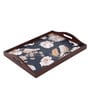 Tutsi Bird Brown Teak Wood & MDF Serving Tray Reinvention factory