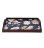 Tutsi Bird Brown Teak Wood & MDF Serving Tray Reinvention factory